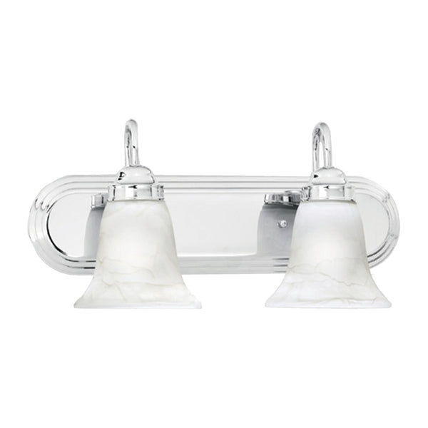 Atlas Homestead 2-Light Vanity Fixture with Smoked Glass Shades for Timeless Bathroom Illumination Chrome 18'' WL11332-CH