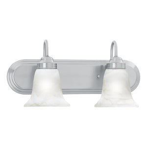 Atlas Homestead 2-Light Vanity Fixture with Smoked Glass Shades for Timeless Bathroom Illumination Brushed Nickel 18'' WL11332-NK