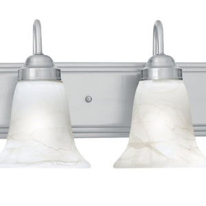 Atlas Homestead 2-Light Vanity Fixture with Smoked Glass Shades for Timeless Bathroom Illumination Brushed Nickel 24'' WL11333-NK