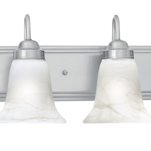 Atlas Homestead 2-Light Vanity Fixture with Smoked Glass Shades for Timeless Bathroom Illumination Brushed Nickel 24'' WL11333-NK