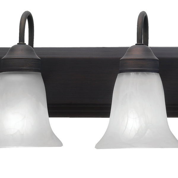 Atlas Homestead 2-Light Vanity Fixture with Smoked Glass Shades for Timeless Bathroom Illumination Painted Bronze 30'' WL11334-BZ