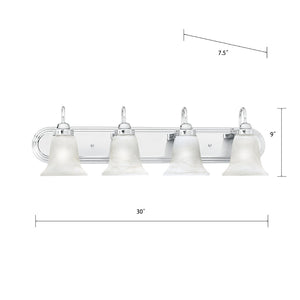 Atlas Homestead 2-Light Vanity Fixture with Smoked Glass Shades for Timeless Bathroom Illumination Chrome 30'' WL11334-CH