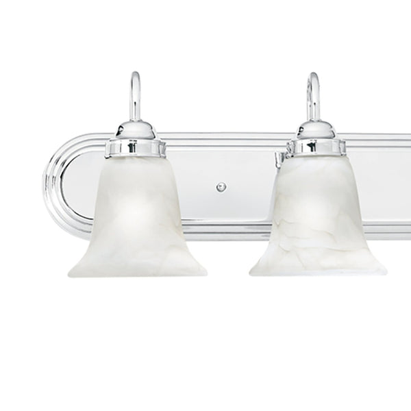 Atlas Homestead 2-Light Vanity Fixture with Smoked Glass Shades for Timeless Bathroom Illumination Chrome 30'' WL11334-CH