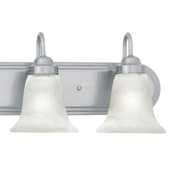 Atlas Homestead 2-Light Vanity Fixture with Smoked Glass Shades for Timeless Bathroom Illumination Brushed Nickel 30'' WL11334-NK