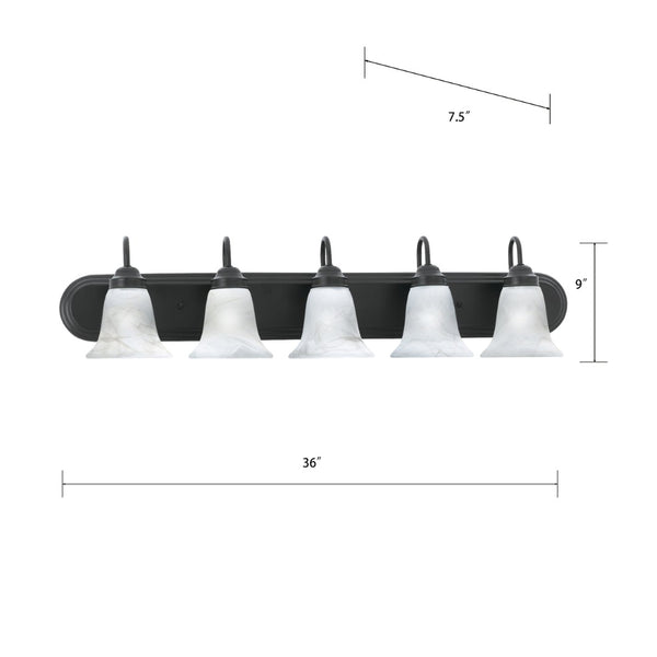 Atlas Homestead 2-Light Vanity Fixture with Smoked Glass Shades for Timeless Bathroom Illumination Painted Bronze 36'' WL11335-BZ