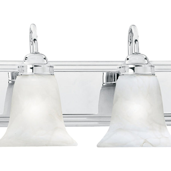 Atlas Homestead 2-Light Vanity Fixture with Smoked Glass Shades for Timeless Bathroom Illumination Chrome 36'' WL11335-CH