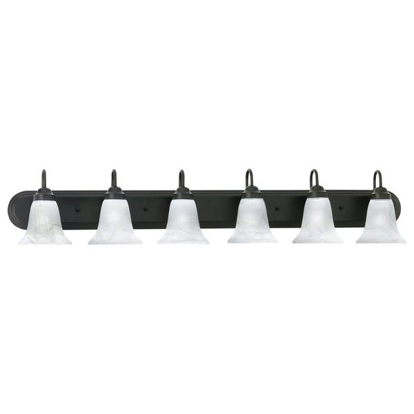 Atlas Homestead 2-Light Vanity Fixture with Smoked Glass Shades for Timeless Bathroom Illumination Painted Bronze 48'' WL11336-BZ