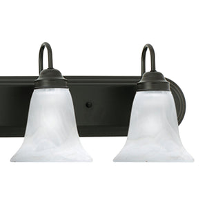 Atlas Homestead 2-Light Vanity Fixture with Smoked Glass Shades for Timeless Bathroom Illumination Painted Bronze 48'' WL11336-BZ