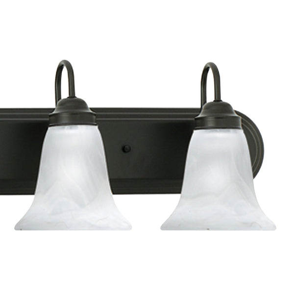 Atlas Homestead 2-Light Vanity Fixture with Smoked Glass Shades for Timeless Bathroom Illumination Painted Bronze 48'' WL11336-BZ