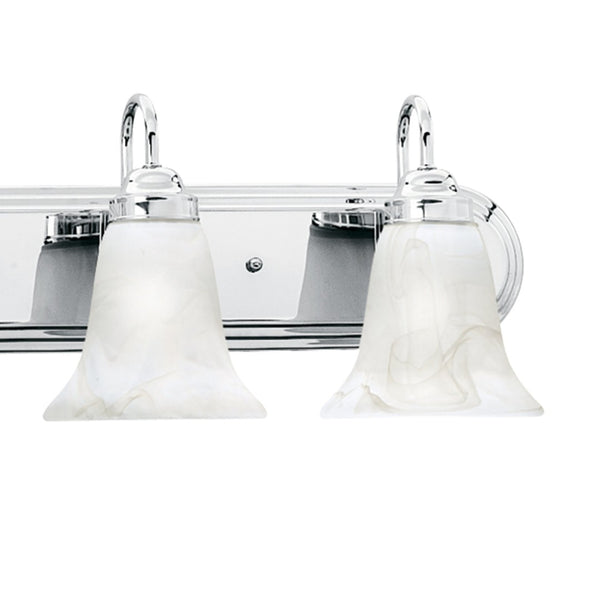 Atlas Homestead 2-Light Vanity Fixture with Smoked Glass Shades for Timeless Bathroom Illumination Chrome 48'' WL11336-CH