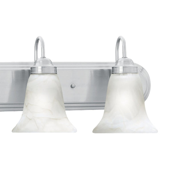 Atlas Homestead 2-Light Vanity Fixture with Smoked Glass Shades for Timeless Bathroom Illumination Brushed Nickel 48'' WL11336-NK