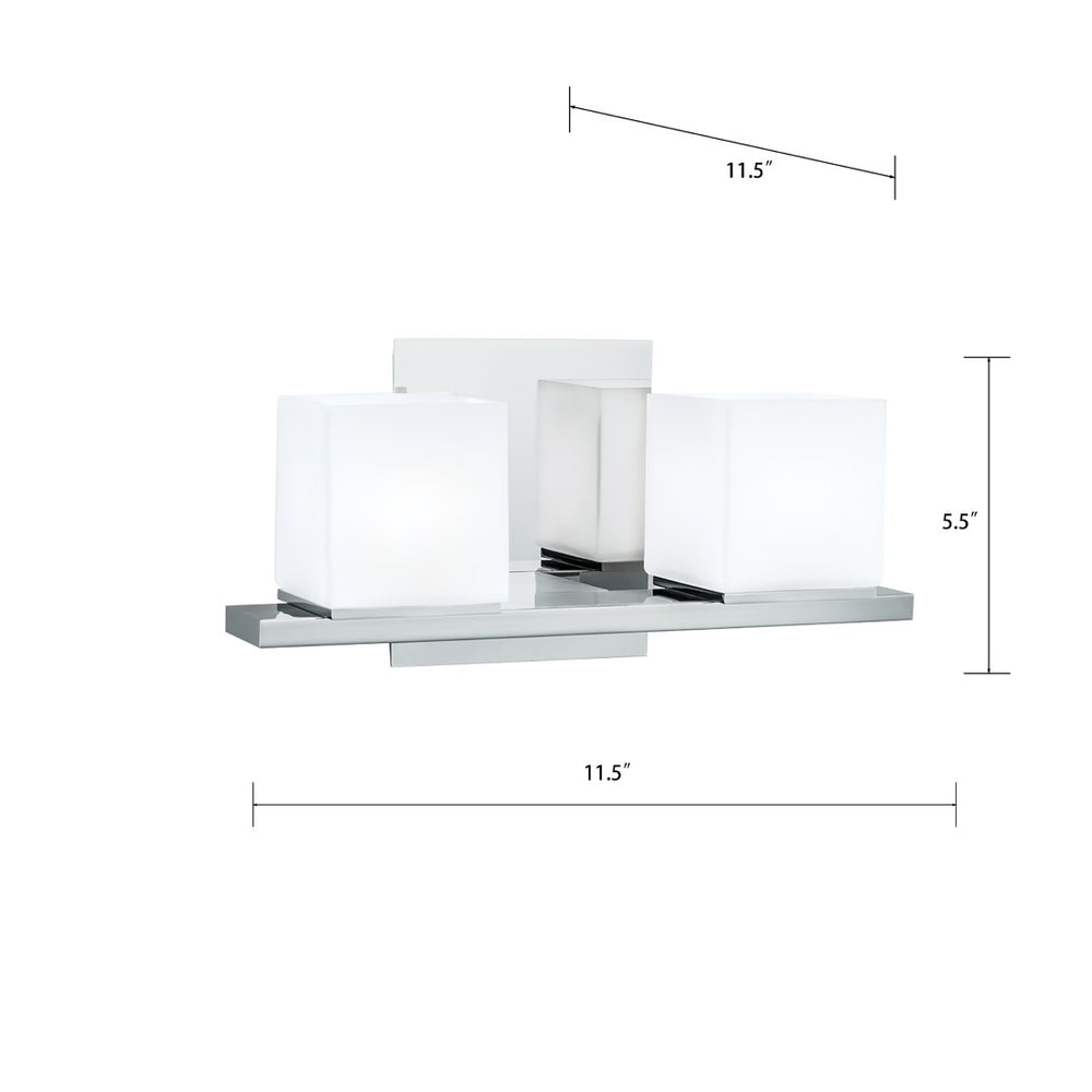 Atlas Icereto 11.5'' Wide 2-Light Vanity Light - Modern Chrome Fixture for Elegant Bathroom Illumination WL11339-CH