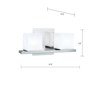 Atlas Icereto 11.5'' Wide 2-Light Vanity Light - Modern Chrome Fixture for Elegant Bathroom Illumination WL11339-CH