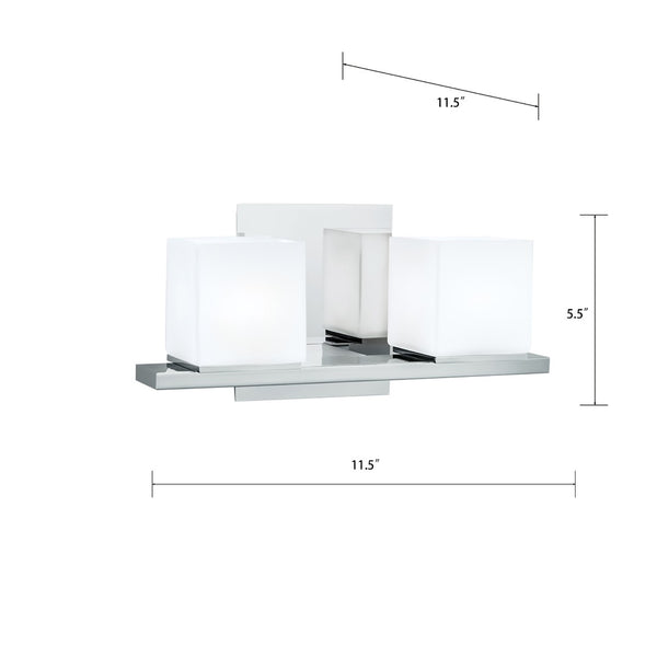Atlas Icereto 11.5'' Wide 2-Light Vanity Light - Modern Chrome Fixture for Elegant Bathroom Illumination WL11339-CH