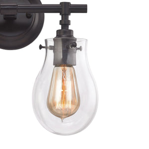 Atlas Jaelyn 1-Light Wall Sconce - Elegant Industrial Design with Clear Glass Shade for Home Lighting Oil Rubbed Bronze 13'' WL11344-BZ