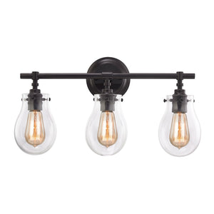 Atlas Jaelyn 1-Light Wall Sconce - Elegant Industrial Design with Clear Glass Shade for Home Lighting Oil Rubbed Bronze 21'' WL11345-BZ