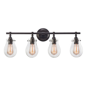 Atlas Jaelyn 1-Light Wall Sconce - Elegant Industrial Design with Clear Glass Shade for Home Lighting Oil Rubbed Bronze 29'' WL11346-BZ