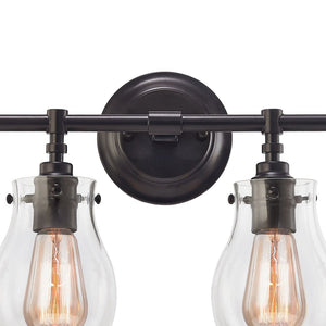 Atlas Jaelyn 1-Light Wall Sconce - Elegant Industrial Design with Clear Glass Shade for Home Lighting Oil Rubbed Bronze 29'' WL11346-BZ