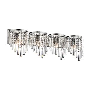 Atlas Jariah 30'' Wide 4-Light Vanity Light Fixture - Polished Chrome with Crystal Accents for Elegance WL11347-CH