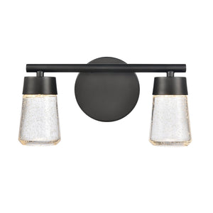 Atlas Jergen LED Vanity Light Fixture - Sleek Design with Tapered Glass Shades for Modern Spaces Matte Black 12.5'' WL11348-BK