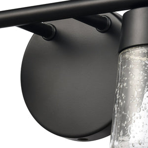 Atlas Jergen LED Vanity Light Fixture - Sleek Design with Tapered Glass Shades for Modern Spaces Matte Black 12.5'' WL11348-BK