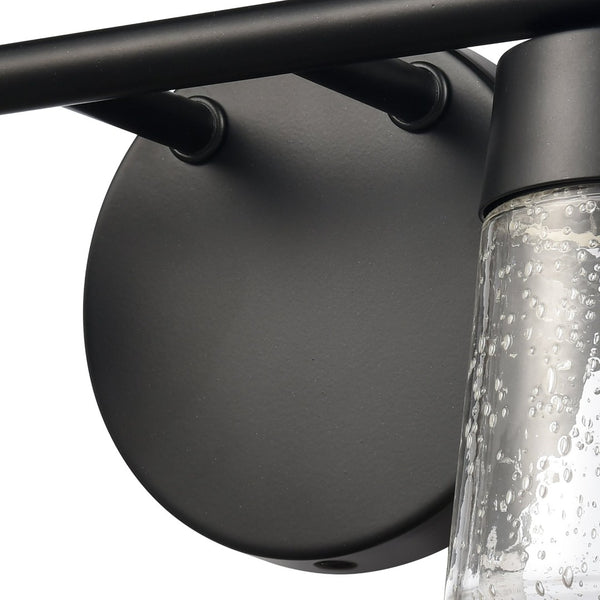 Atlas Jergen LED Vanity Light Fixture - Sleek Design with Tapered Glass Shades for Modern Spaces Matte Black 12.5'' WL11348-BK