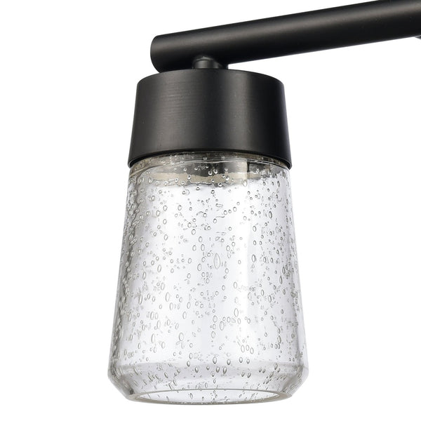 Atlas Jergen LED Vanity Light Fixture - Sleek Design with Tapered Glass Shades for Modern Spaces Matte Black 12.5'' WL11348-BK
