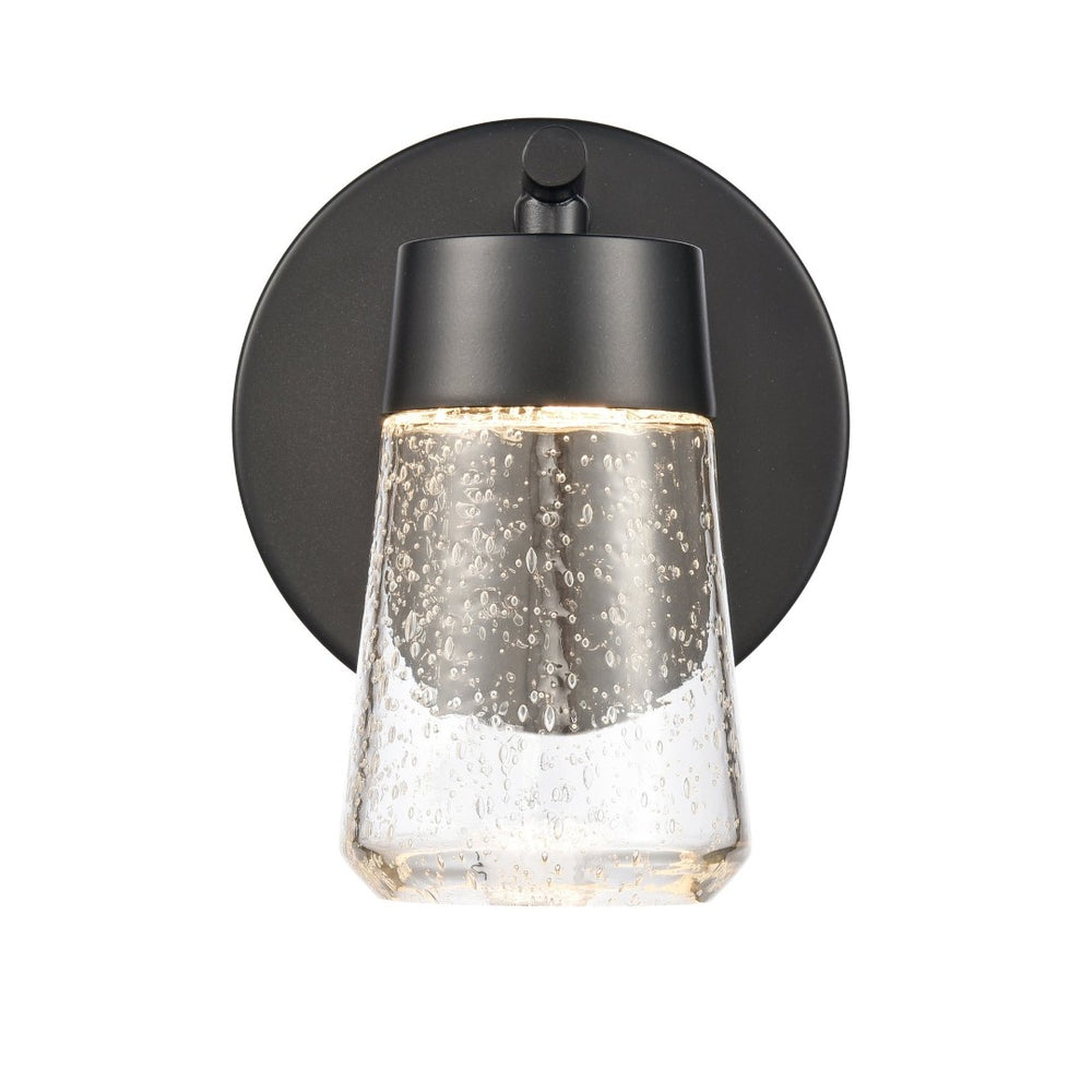 Atlas Jergen LED Vanity Light Fixture - Sleek Design with Tapered Glass Shades for Modern Spaces Matte Black 5'' WL11349-BK