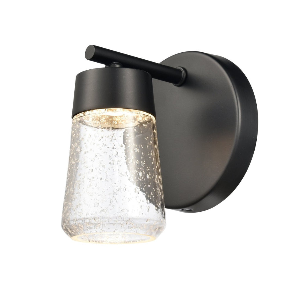 Atlas Jergen LED Vanity Light Fixture - Sleek Design with Tapered Glass Shades for Modern Spaces Matte Black 5'' WL11349-BK