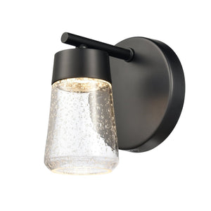 Atlas Jergen LED Vanity Light Fixture - Sleek Design with Tapered Glass Shades for Modern Spaces Matte Black 5'' WL11349-BK