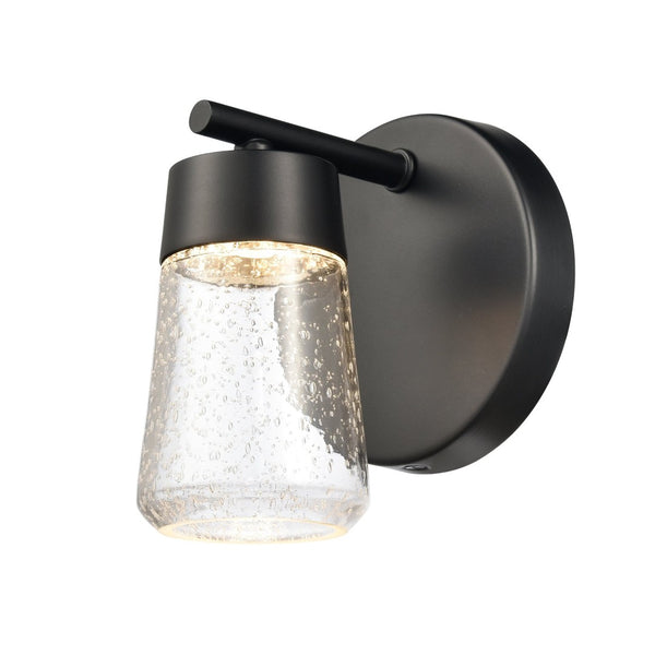 Atlas Jergen LED Vanity Light Fixture - Sleek Design with Tapered Glass Shades for Modern Spaces Matte Black 5'' WL11349-BK