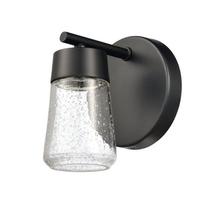 Atlas Jergen LED Vanity Light Fixture - Sleek Design with Tapered Glass Shades for Modern Spaces Matte Black 5'' WL11349-BK