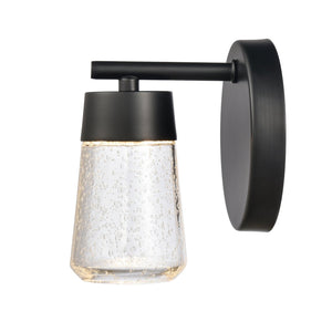 Atlas Jergen LED Vanity Light Fixture - Sleek Design with Tapered Glass Shades for Modern Spaces Matte Black 5'' WL11349-BK