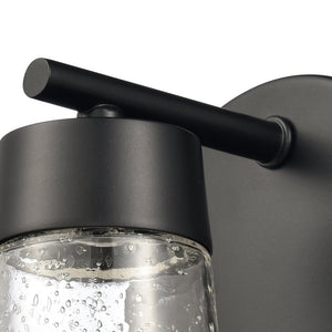 Atlas Jergen LED Vanity Light Fixture - Sleek Design with Tapered Glass Shades for Modern Spaces Matte Black 5'' WL11349-BK