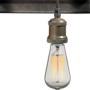 Atlas Jonas 4-Light Vanity Light Fixture - Vintage Industrial Design with Durable Weathered Zinc Finish Multi Tone Weathered 26'' WL11350-GY