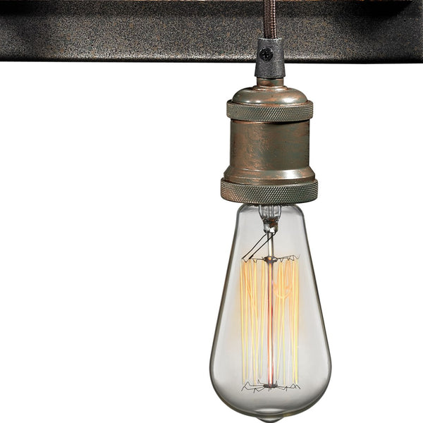 Atlas Jonas 4-Light Vanity Light Fixture - Vintage Industrial Design with Durable Weathered Zinc Finish Multi Tone Weathered 26'' WL11350-GY