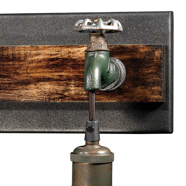 Atlas Jonas 4-Light Vanity Light Fixture - Vintage Industrial Design with Durable Weathered Zinc Finish Multi Tone Weathered 26'' WL11350-GY