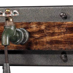 Atlas Jonas 4-Light Vanity Light Fixture - Vintage Industrial Design with Durable Weathered Zinc Finish Multi Tone Weathered 26'' WL11350-GY