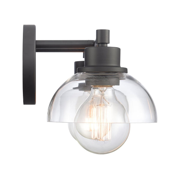 Atlas Julian 2-Light Vanity Light Fixture - Sleek Modern Design with Glass Domes for Versatile Illumination Matte Black 16'' WL11351-BK