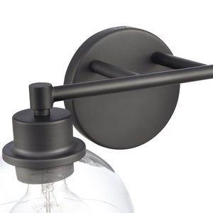Atlas Julian 2-Light Vanity Light Fixture - Sleek Modern Design with Glass Domes for Versatile Illumination Matte Black 16'' WL11351-BK