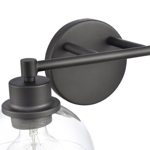 Atlas Julian 2-Light Vanity Light Fixture - Sleek Modern Design with Glass Domes for Versatile Illumination Matte Black 16'' WL11351-BK