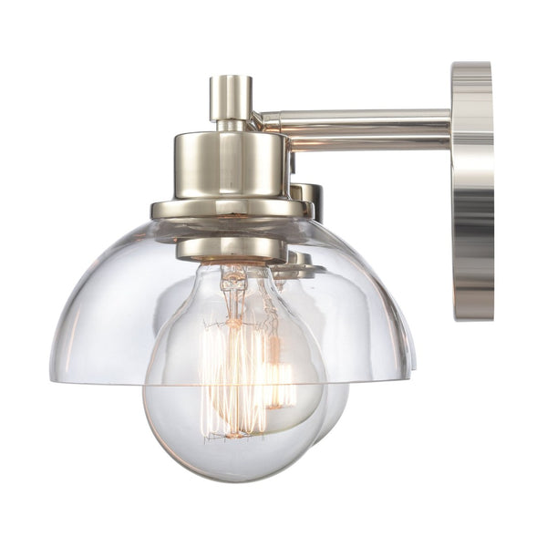 Atlas Julian 2-Light Vanity Light Fixture - Sleek Modern Design with Glass Domes for Versatile Illumination Polished Nickel 16'' WL11351-NK