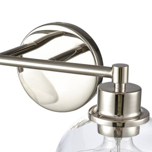 Atlas Julian 2-Light Vanity Light Fixture - Sleek Modern Design with Glass Domes for Versatile Illumination Polished Nickel 16'' WL11351-NK