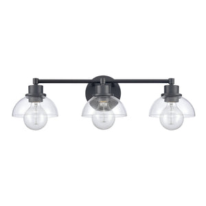 Atlas Julian 2-Light Vanity Light Fixture - Sleek Modern Design with Glass Domes for Versatile Illumination Matte Black 24'' WL11352-BK