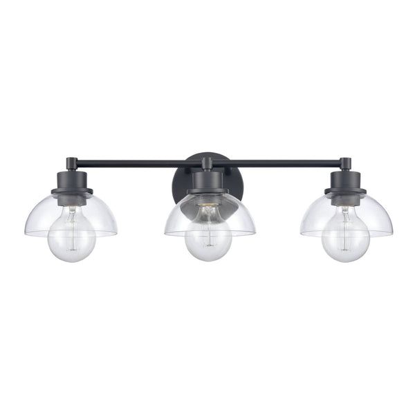 Atlas Julian 2-Light Vanity Light Fixture - Sleek Modern Design with Glass Domes for Versatile Illumination Matte Black 24'' WL11352-BK