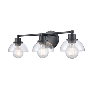 Atlas Julian 2-Light Vanity Light Fixture - Sleek Modern Design with Glass Domes for Versatile Illumination Matte Black 24'' WL11352-BK