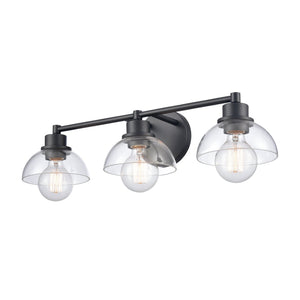 Atlas Julian 2-Light Vanity Light Fixture - Sleek Modern Design with Glass Domes for Versatile Illumination Matte Black 24'' WL11352-BK