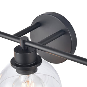Atlas Julian 2-Light Vanity Light Fixture - Sleek Modern Design with Glass Domes for Versatile Illumination Matte Black 24'' WL11352-BK