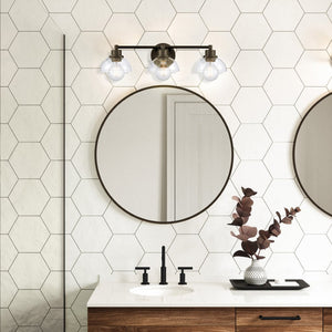 Atlas Julian 2-Light Vanity Light Fixture - Sleek Modern Design with Glass Domes for Versatile Illumination Matte Black 24'' WL11352-BK