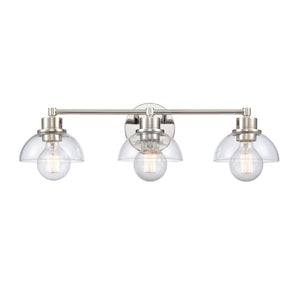Atlas Julian 2-Light Vanity Light Fixture - Sleek Modern Design with Glass Domes for Versatile Illumination Polished Nickel 24'' WL11352-NK